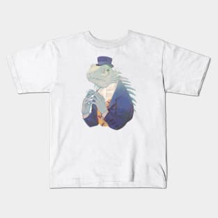 Blue iguana gentleman Kids T-Shirt